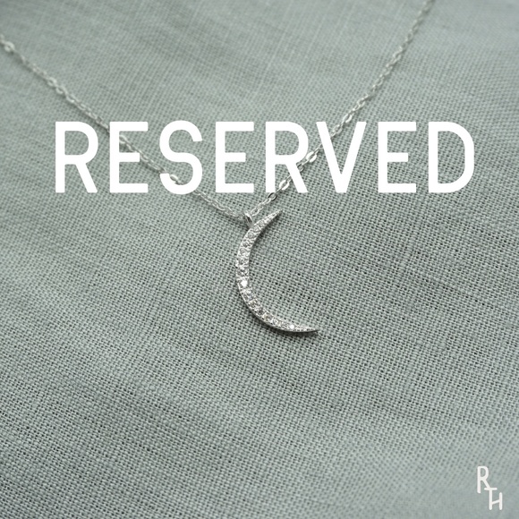 Reserved Silver Sparkly Moon Necklace - Picture 1 of 1